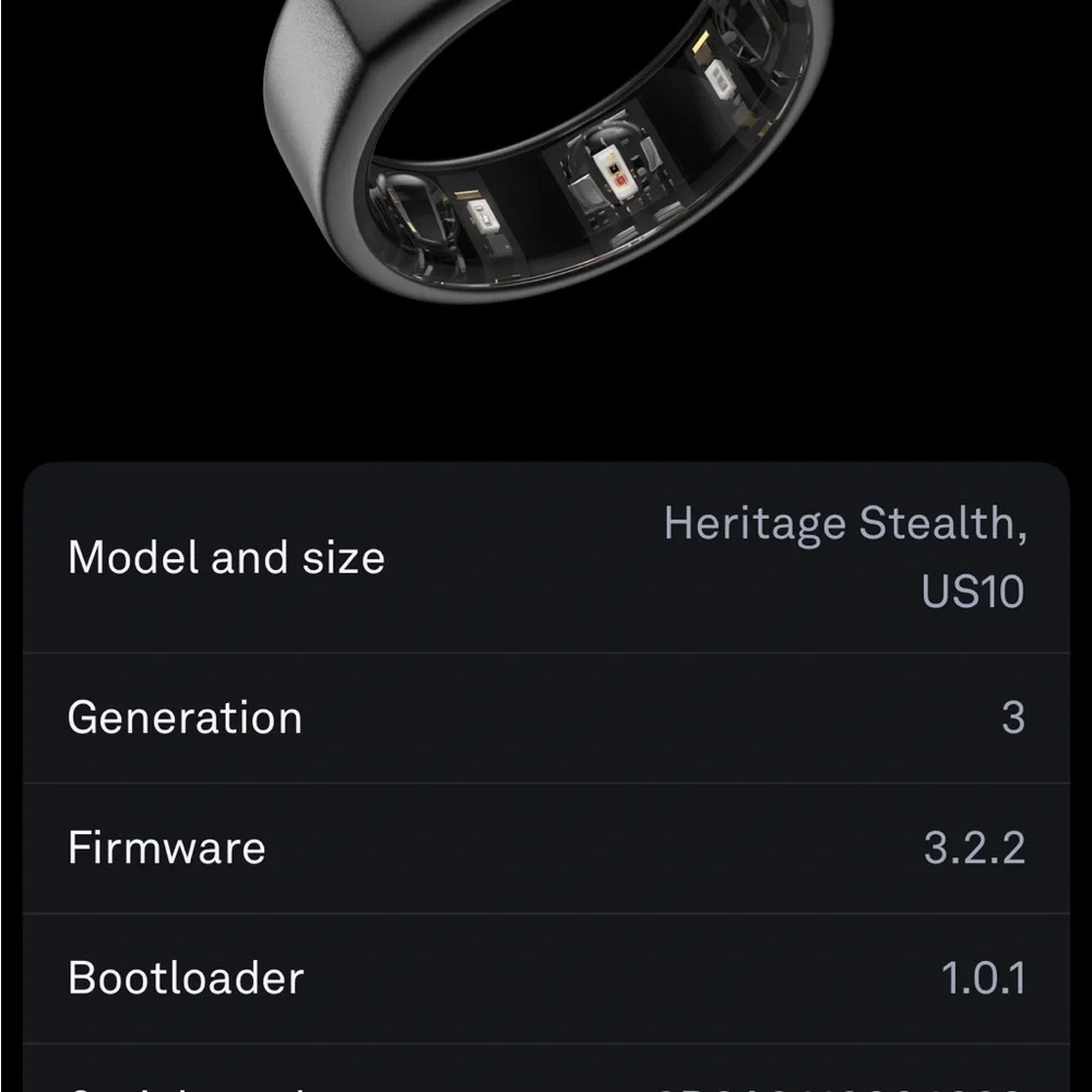 Oura Black Charging Ring size 10